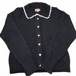 Black lace collar cardigan  🖤 Sz M